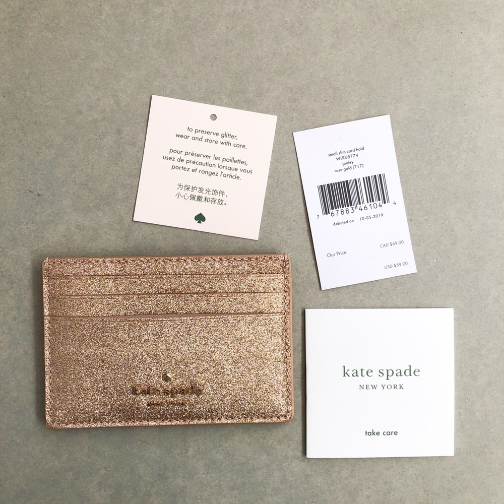 Kate Spade Card holder Joeley Rose Gold NWT